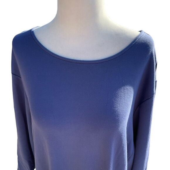 J Jill Extra Blue seamed ponte 3/4 Sleeve Midi Dress, Size X3 - Picture 6 of 14
